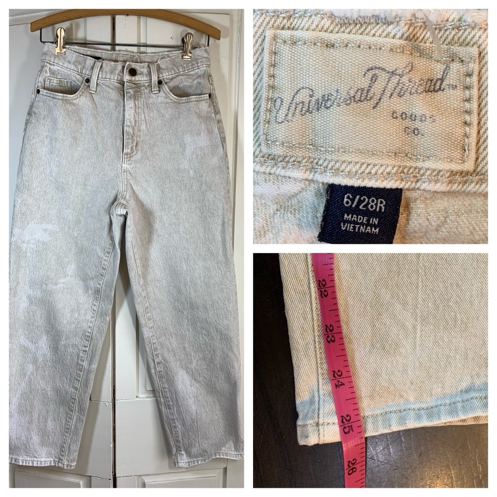 Universal Thread Jeans Womens 6 28R Fit Stone Wash Denim Vintage Straight READ